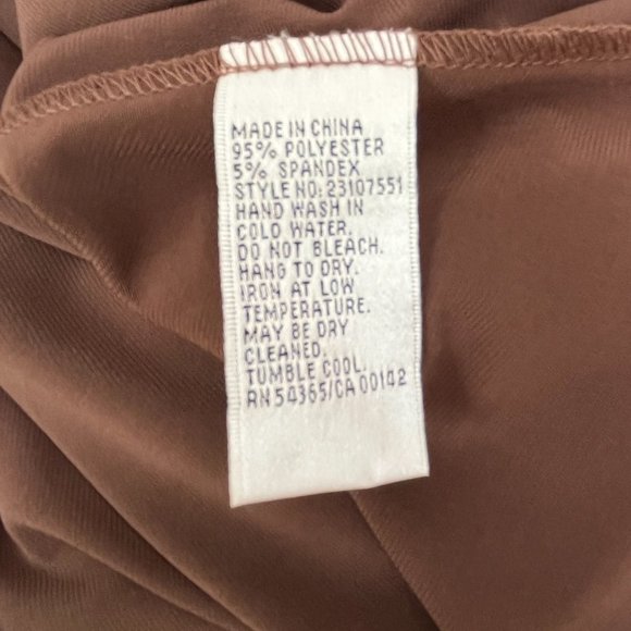 Bianca Nygard Brown Scoop Neck with Ties Cap Sleeves Dress Women's Size Medium - Picture 8 of 10